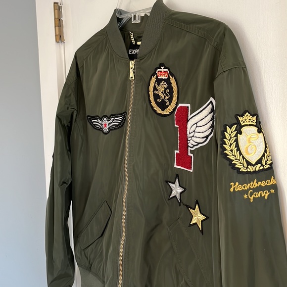 Express Green Bomber Jacket - Picture 4 of 8